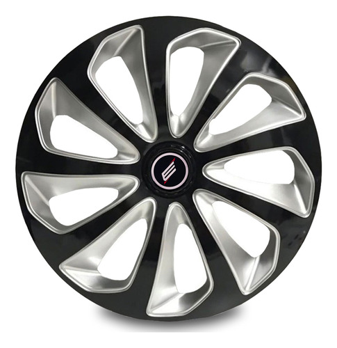 Calota Esportiva 13 Velox Black Silver Gm Celta Corsa Prisma