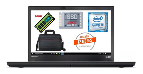 Lenovo Thinkpad T480 I5-7200u 16gb 240gb Ssd Factura 12mesga (Reacondicionado)