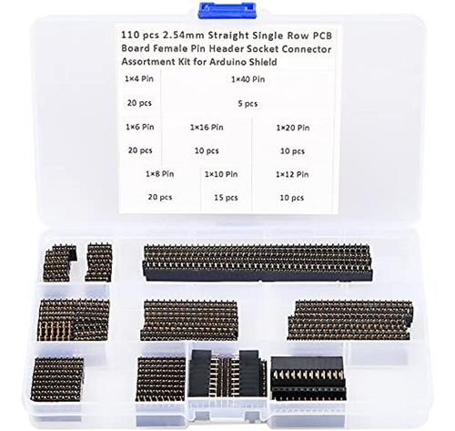 110 Unids 254mm Straight Single Row Pcb Board Female Pin Hea