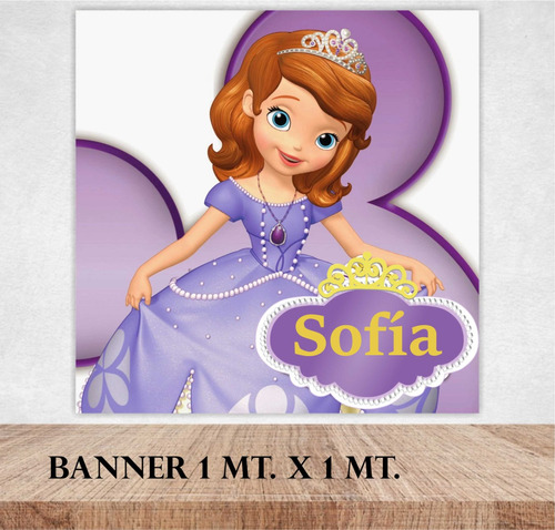 Banner Imprimible Princesa Sofía 1x1 Mt. Personalizado
