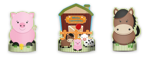 6 Enfeite Display Decoração De Mesa Tema Festa Fazendinha