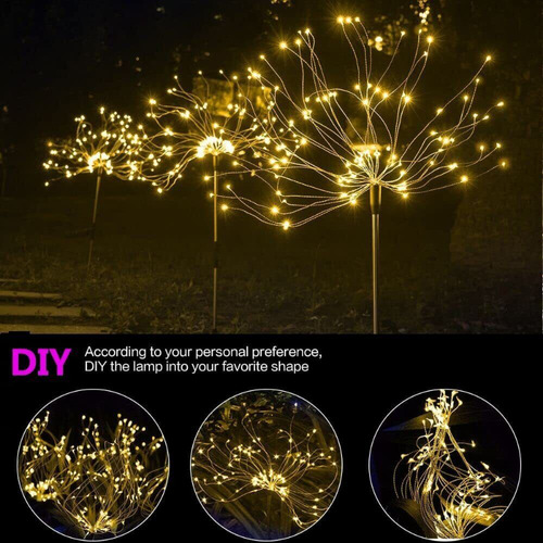 Luces Led Solares De Fuegos Artificiales Para Jardín, Césped