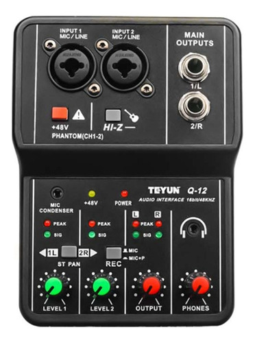 Tarjeta De Sonido Estéreo De 48v Consola Mezcladora De Audio