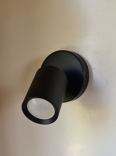 Lampara Foco Dirigible Negro Gu10 + Enchufe + Interruptor