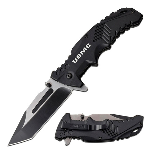 Navaja Tanto Mtech Marines Con Licencia Oficial 1058bk Negra