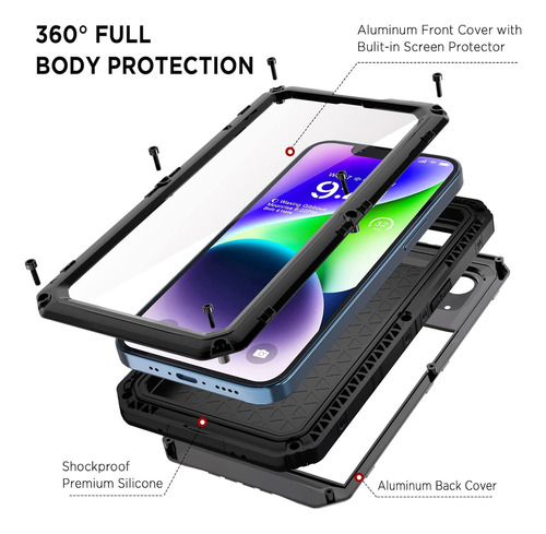 Ch Capa À Prova D'água Beasyjoy Para iPhone 14, Capa Proteto