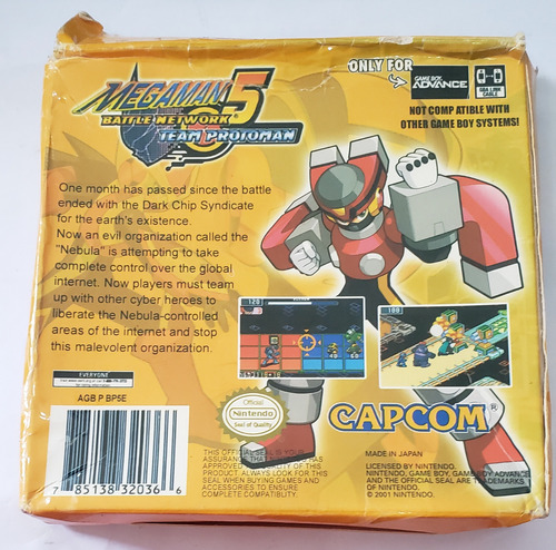 Megaman 5 Battlenetwork Team Protoman Gameboy Advance Re-pro (Usado)