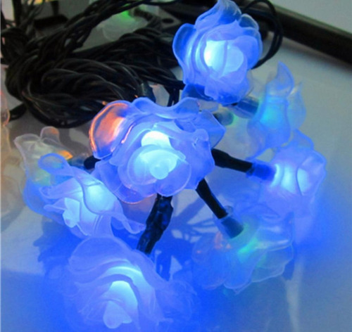 Imagen 4 de 8 de Luces Guirnalda Led Rosas Cristal Panel Solar Multicolor