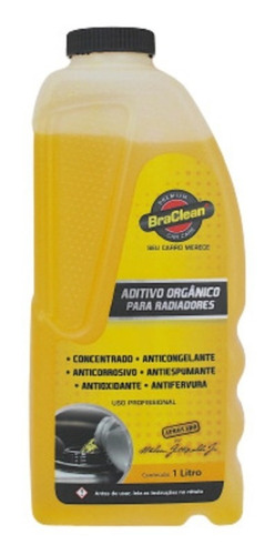 Aditivo Radiador Concentrado Braclean Amarelo 1 Litro 