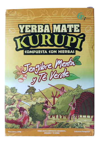 Kurupí Yerba Mate Jengibre, Menta Y Té Verde Pack X 12 Unid.
