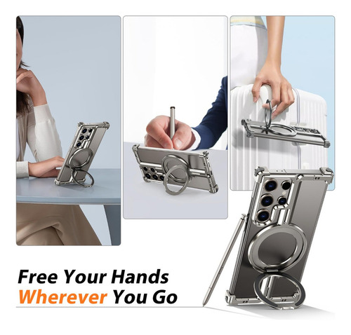B Funda De Metal Con Soporte For Samsung Galaxy S24/s23 Ultra