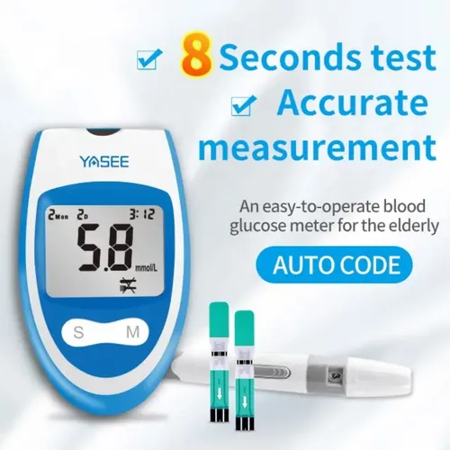 Glucometro Digital Yasee Kit 50+50 Tiras Puntas Medidor Gluc