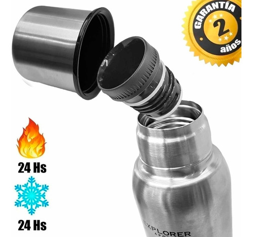 Imagen 2 de 10 de Termo Acero Inoxidable Explorer 1 Litro Blanco Premium