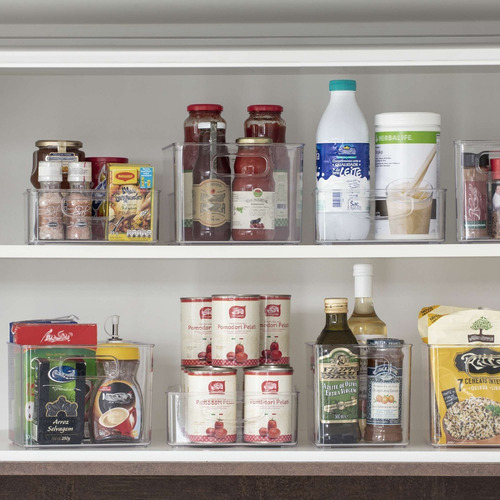 Imagem 5 de 8 de Cesto Organizador Multiuso Cristal Cozinha Banheiro 25x25x17