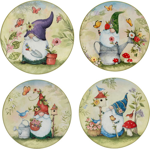 Certified International Garden Gnomes - Platos De Ensalada/p