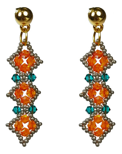 Joyeria Aretes Largos Elegantes Swarovski Mujer Mostacilla