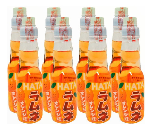 Paquete Ramune Naranja 8 Pzas, Hatakosen, 200 Ml