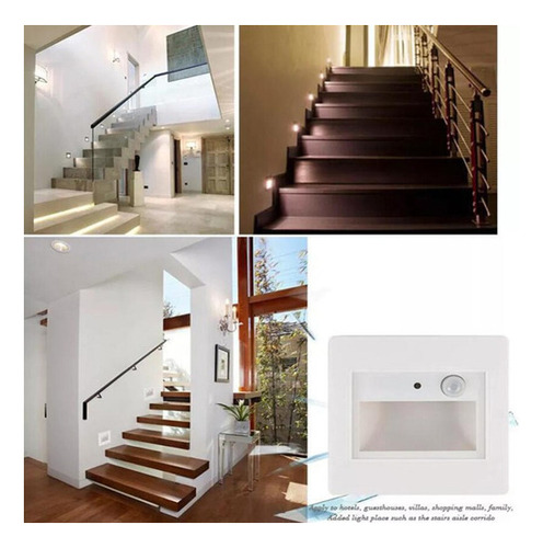 Imagen 3 de 10 de Lámpara De Pared Con Sensor De Escalera De 5 Piezas, Lámpara