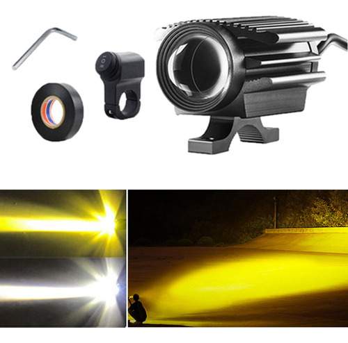 Faro De Motocicleta Ipx-8 Faro Impermeable Doble Luz Blanca