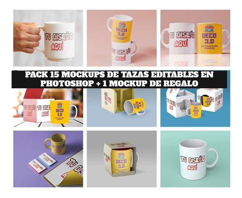 15+1 Mockups Tazas Editables En Photoshop + Video De Muestra