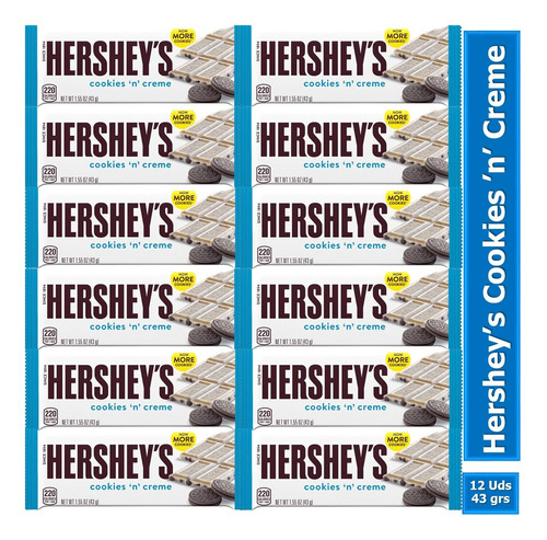 Chocolatina Hersheys 43gr X 12 Uds