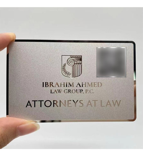 Cartão De Visita Aço Inox Metal Com Qr Code Super Luxo 20 Un