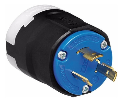 Clavija De Media Vuelta Arrow Hart 20a 2 Polos Negro/azul Color Negro Con Azul