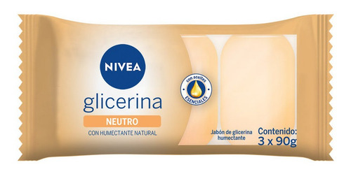 Imagen 2 de 2 de Jabon De Glicerina Neutro Nivea Flow Pack 3 X 90 Grs
