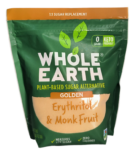 Endulzante Keto, Erythritol & Monk Fruit, Whole Earth 908 Gr