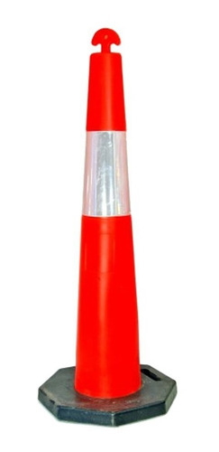 Cono Vial Reflectivo Naranja Semi Flexible Base Goma 115cm