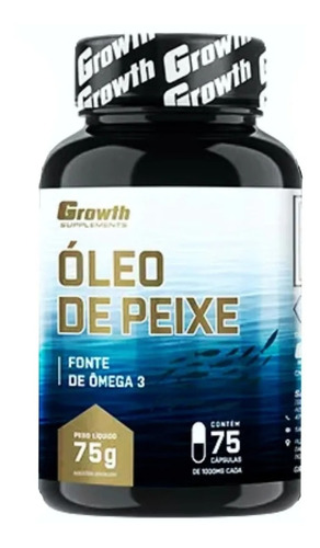 Omega 3 75 Cápsulas Óleo De Peixe Growth Supplements