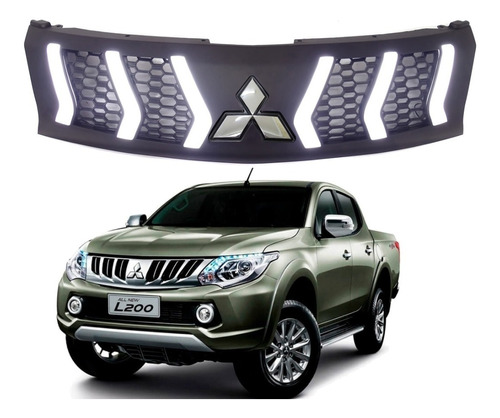 Máscara Tunning Con Led Mitsubishi L200 2016-2018 (con Logo)