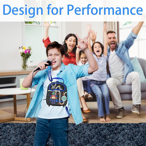 Kids Karaoke Portatil Con 2 Microfonos Bluetooth Toddler
