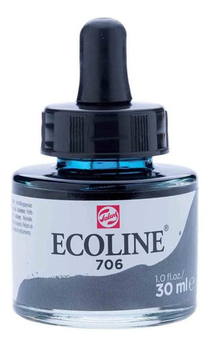 Tinta Aquarela Liquida Talens Ecoline 30ml - Deep Grey Cor 706 Deep Grey