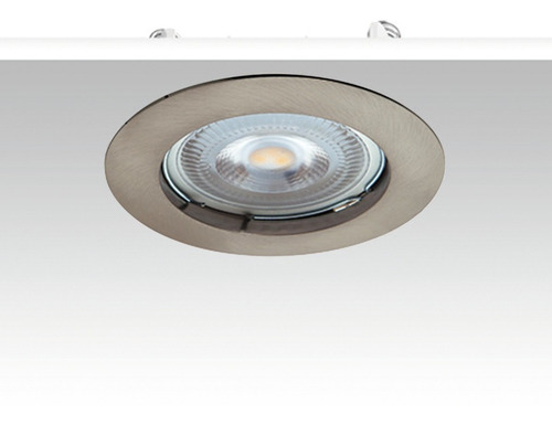 Spot Empotrado Plafón Base Fija Para Foco Mr16 Satín Th-4219 Estructura Acero