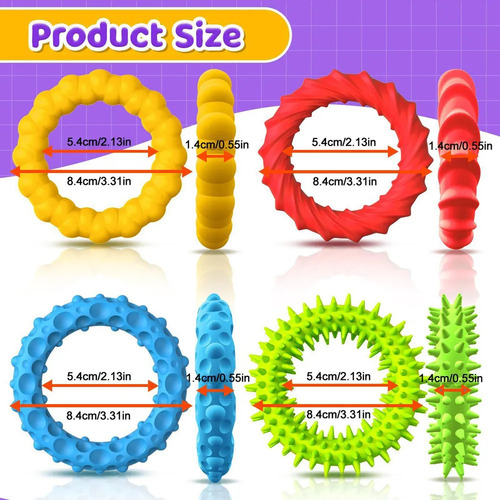 . Pulsera Fidget, Pulsera Sensorial Fidget, 4 Unidades