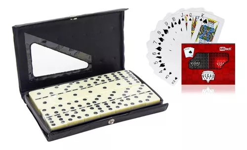 Kit Domino + baralho Duplo 108 Cartas + Jogo Uno Promocao em