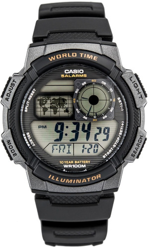 Reloj Casio 5 Alarmas Hora Mundial Bat 10a Ae-1000w-1avcf