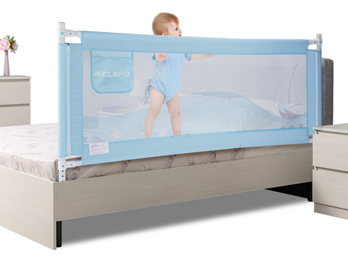 Welspo Bed Guard - Riel De Cama Abatible Para Cuna Convertib