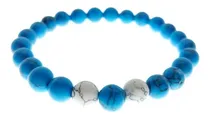 Comprar Pulseras Hombre Mujer Piedra Howlita Blanca Celeste Unisex 