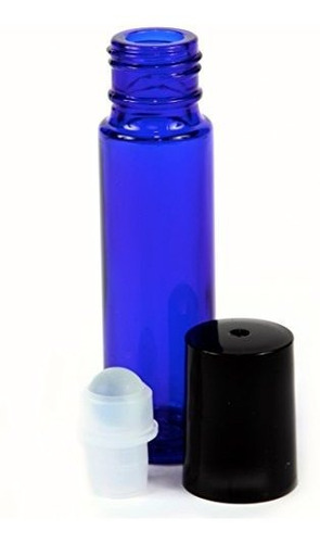 24 Botellas De Vidrio En Rollo De 10 Ml, Color Azul Cobalto,