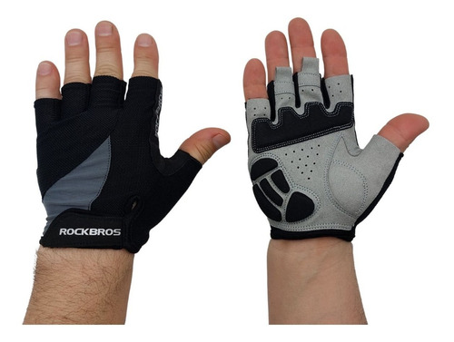 Rockbros  Guantes Medio Dedos Bicicleta Ciclismo Senderismo