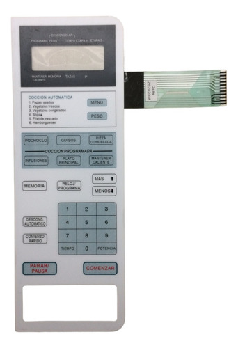 Panel Membrana De Microondas P/ Crownmustang Mw231b