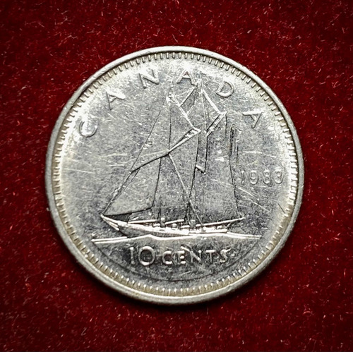 Moneda 10 Centavos Canadá 1983 Km 77 Elizabeth 2
