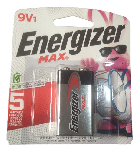 Batería Pila 9v Cuadrada Energizer Max Alcalina