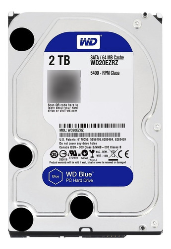 Disco Rigido Hdd Wester Digital 2tb Blue 3.5 Pc/mac Ok!