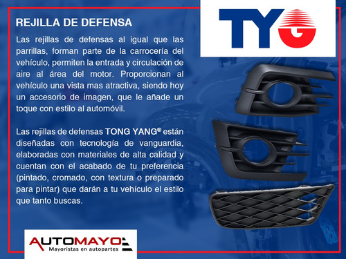 1/ Rejilla Defensa Delantera Tong Yang Grand I10 2018-2020