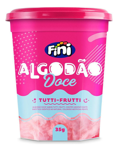  Algodão Doce Fini Sabor Tutti Frutti Pote 35gFini Algodão doce fini sabor tutti frutti pote 35g