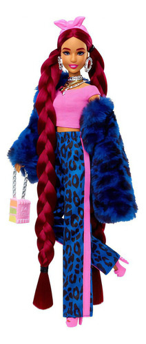 Muñeca Barbie Extra Traje De Leopardo Azul
