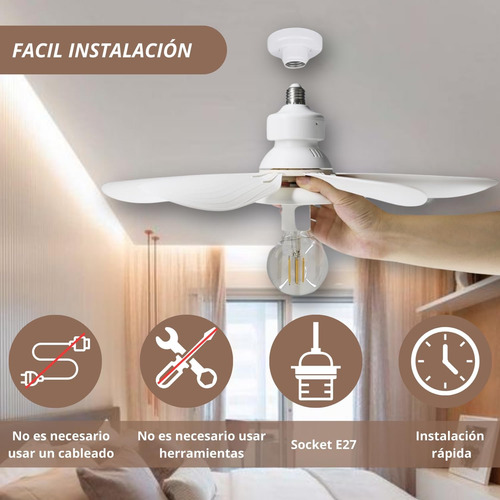 Ventilador De Techo 16.5 Foco Desmotable (foco No Incluido)